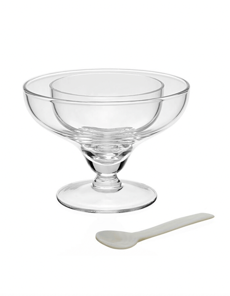 Caspia Seafood/Caviar Server with Mother of Pearl Spoon William Yeoward - Adler's Jewelry of New Orleans
