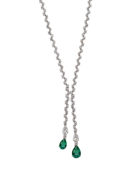 18K White Gold, Emerald and Diamond Necklace Adler's of New Orleans - Adler's Jewelry of New Orleans