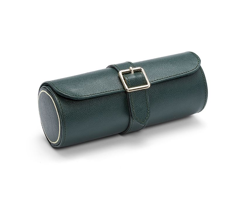 British Racing Triple Watch Roll, Green WOLF - Adler's Jewelry of New Orleans