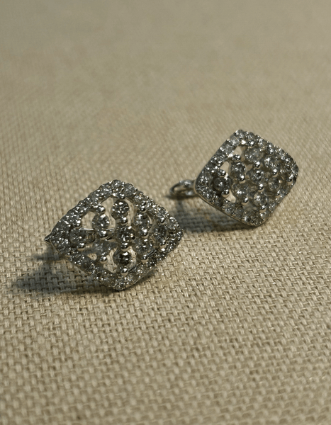 14k White Gold and Diamond Earrings Adler's of New Orleans - Adler's Jewelry of New Orleans