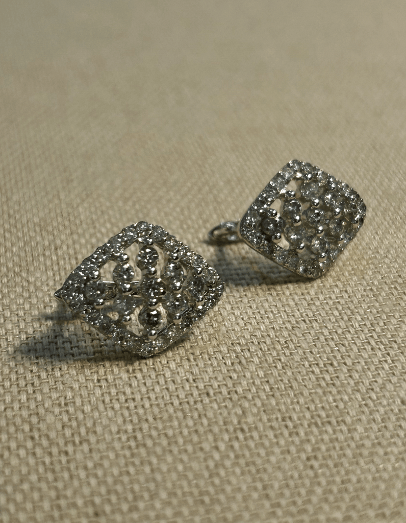 14k White Gold and Diamond Earrings Adler's of New Orleans - Adler's Jewelry of New Orleans