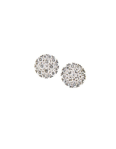 14k White Gold and Pavé Diamond Studs Adler's of New Orleans - Adler's Jewelry of New Orleans