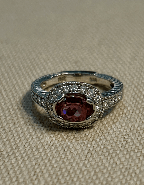 14k White Gold, Pink Tourmaline and Diamond Ring Adler's of New Orleans - Adler's Jewelry of New Orleans