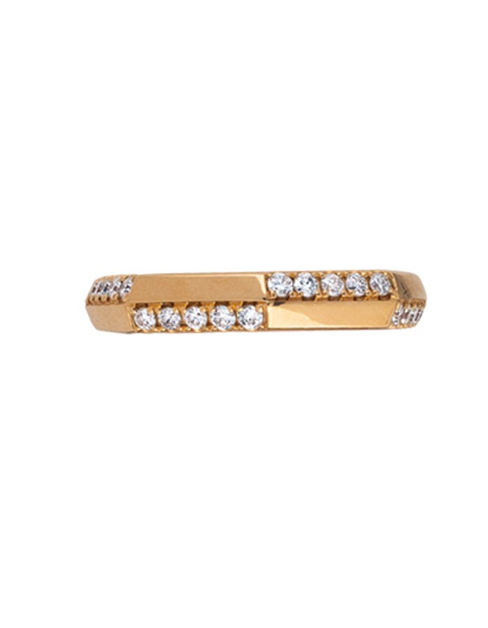 14k Yellow Gold and Diamond Stack Ring Adler's of New Orleans - Adler's Jewelry of New Orleans