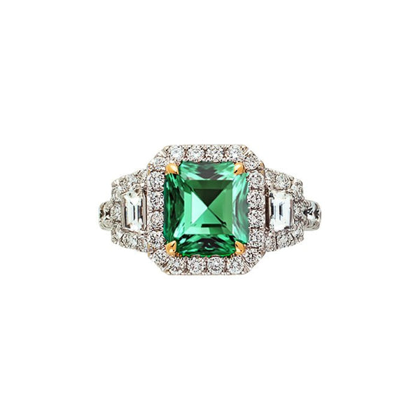 18k White Gold, Emerald and Diamond Ring Adler's of New Orleans - Adler's Jewelry of New Orleans