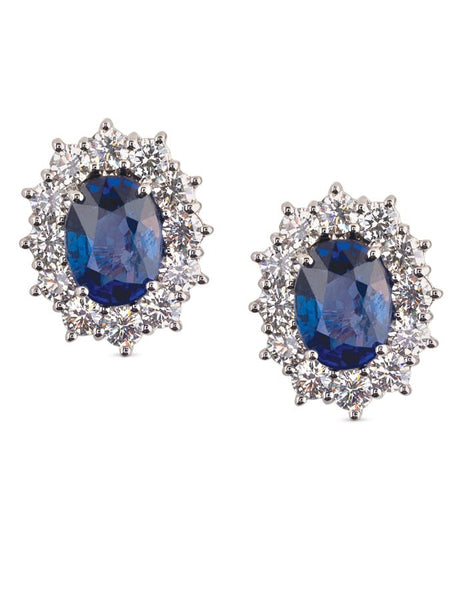 18k White Gold, Sapphire and Diamond Earrings Adler's of New Orleans - Adler's Jewelry of New Orleans