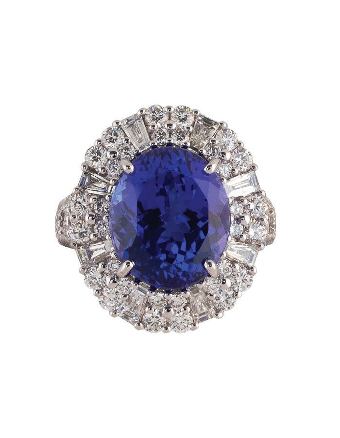 18k White Gold, Tanzanite and Diamond Ring Adler's of New Orleans - Adler's Jewelry of New Orleans