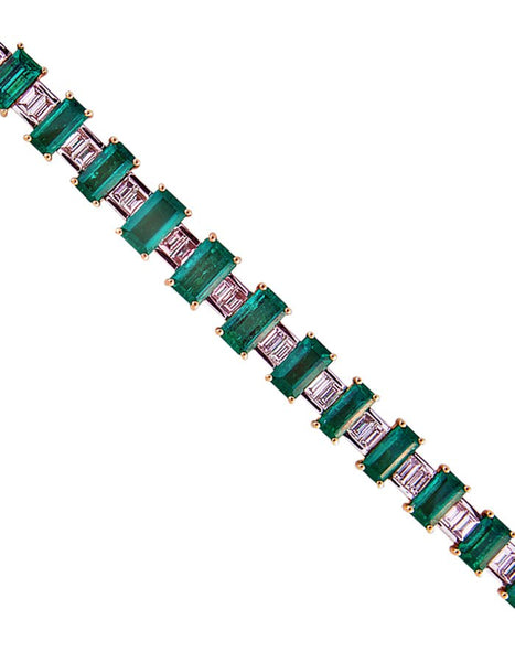 18k Yellow and White Gold, Emerald and Diamond Bracelet Adler's of New Orleans - Adler's Jewelry of New Orleans