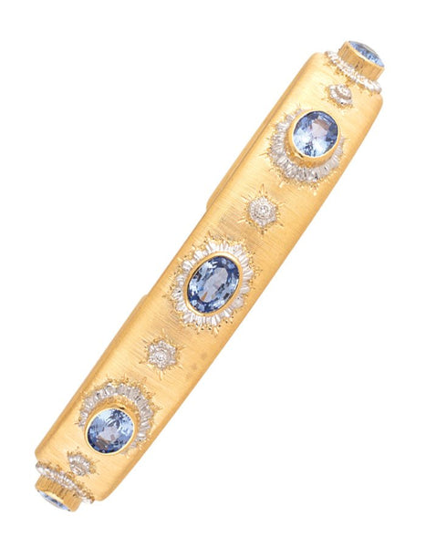 18k Yellow and White Gold, Sapphire and Diamond Bracelet Adler's of New Orleans - Adler's Jewelry of New Orleans