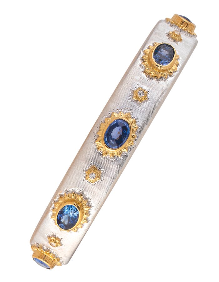 18k Yellow and White Gold, Sapphire and Diamond Bracelet Adler's of New Orleans - Adler's Jewelry of New Orleans