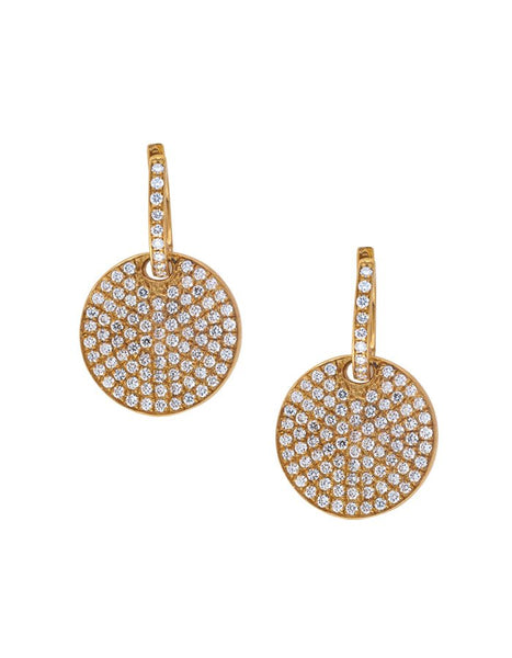 18k Yellow Gold and Pavé Diamond Earrings Adler's of New Orleans - Adler's Jewelry of New Orleans