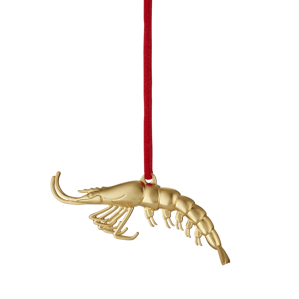 2024 Shrimp Golden Ornament Waterford - Adler's Jewelry of New Orleans