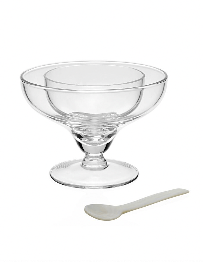 Caspia Seafood/Caviar Server with Mother of Pearl Spoon William Yeoward - Adler's Jewelry of New Orleans