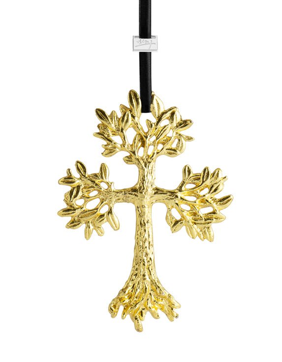 Leafy Cross Gold Tone Ornament Michael Aram - Adler's Jewelry of New Orleans