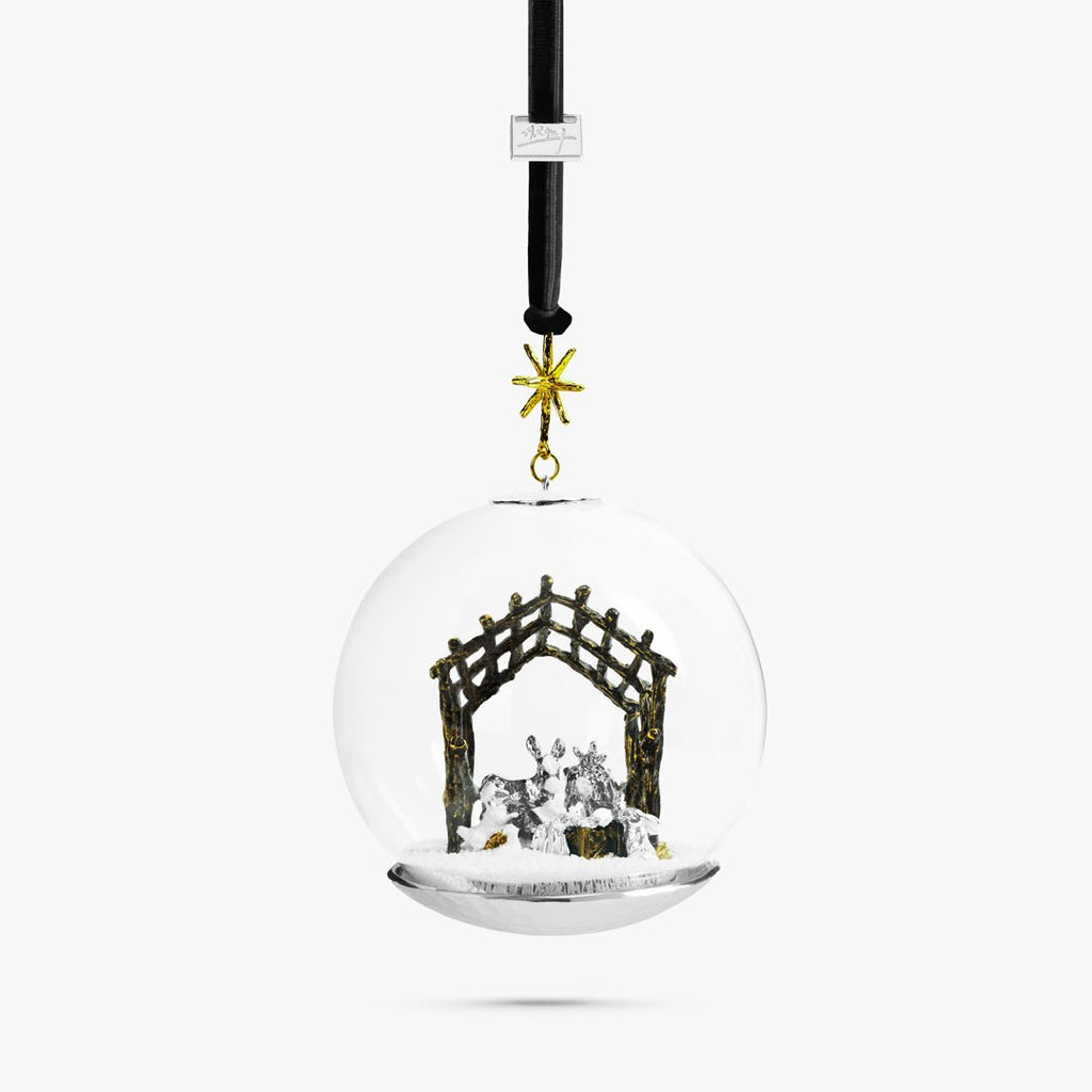 Manger Snow Globe Ornament - Adler's of New Orleans