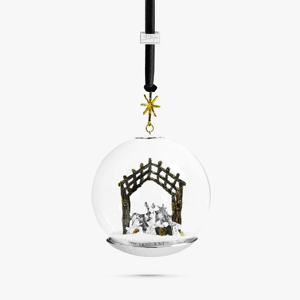 Manger Snow Globe Ornament - Adler's of New Orleans