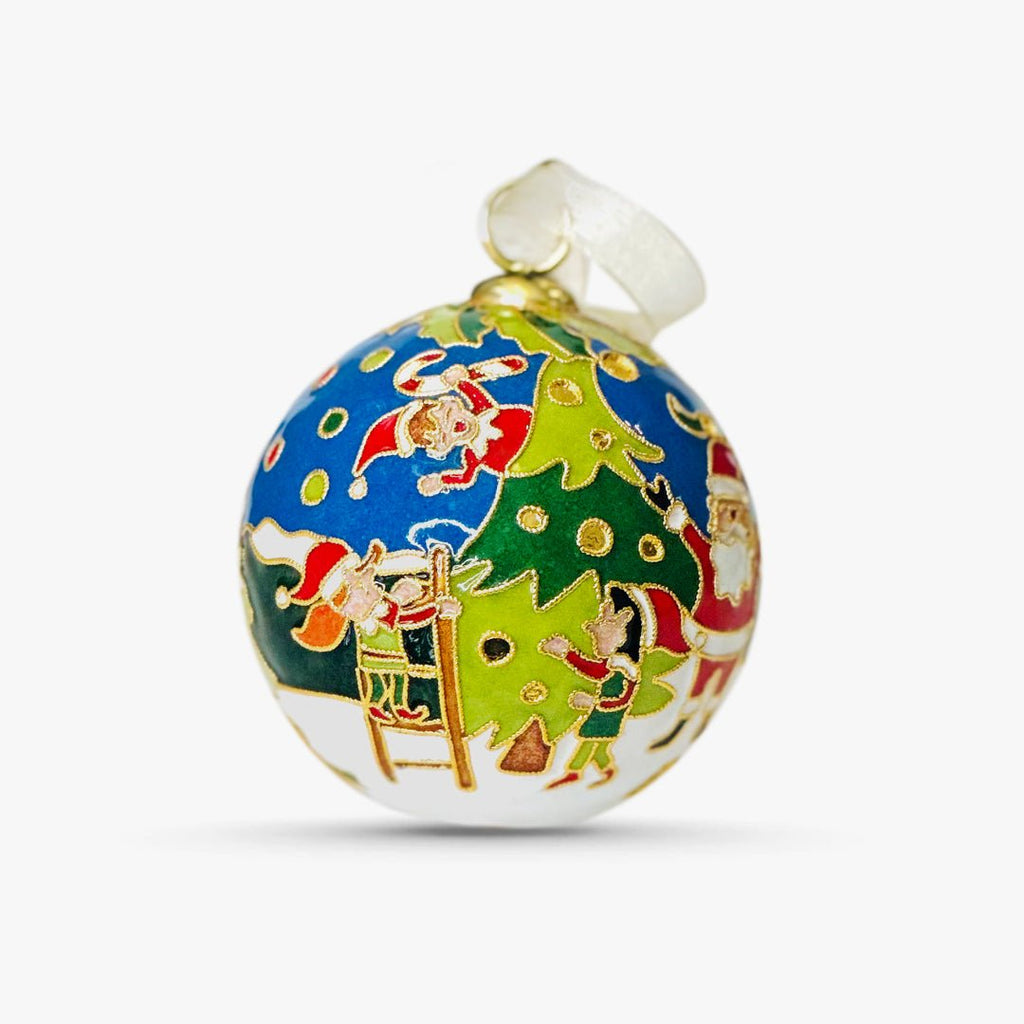 Santa & Elves Tree Ornament - Adler's of New Orleans