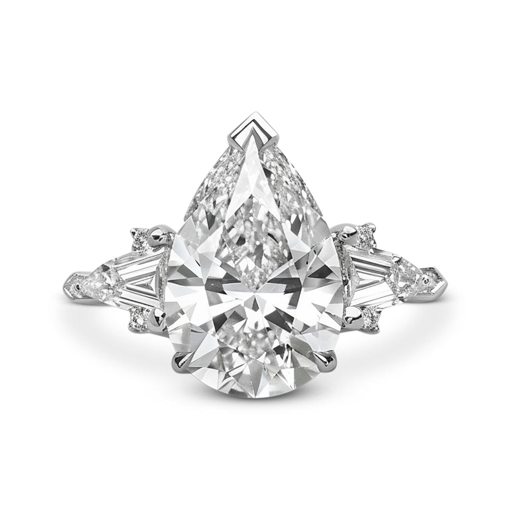 White Diamond Upside Down Pear Shape Diamond Ring Adler's of New Orleans - Adler's Jewelry of New Orleans