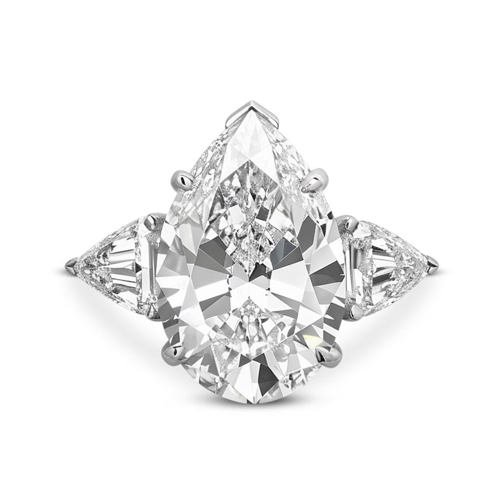 White Diamond Upside Down Pear Shape Diamond Ring Adler's of New Orleans - Adler's Jewelry of New Orleans