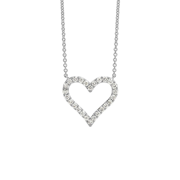 14k White Gold and Diamond Heart - Adler's of New Orleans