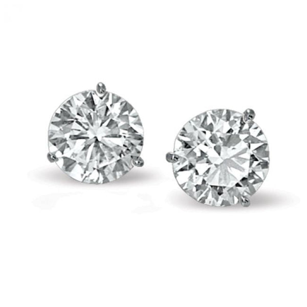 14k White Gold & Diamond Stud Earrings - Adler's of New Orleans