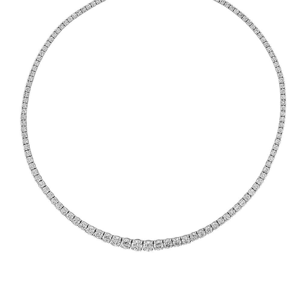 14k White Gold Graduated Diamond Necklace Adler's of New Orleans - Adler's Jewelry of New Orleans