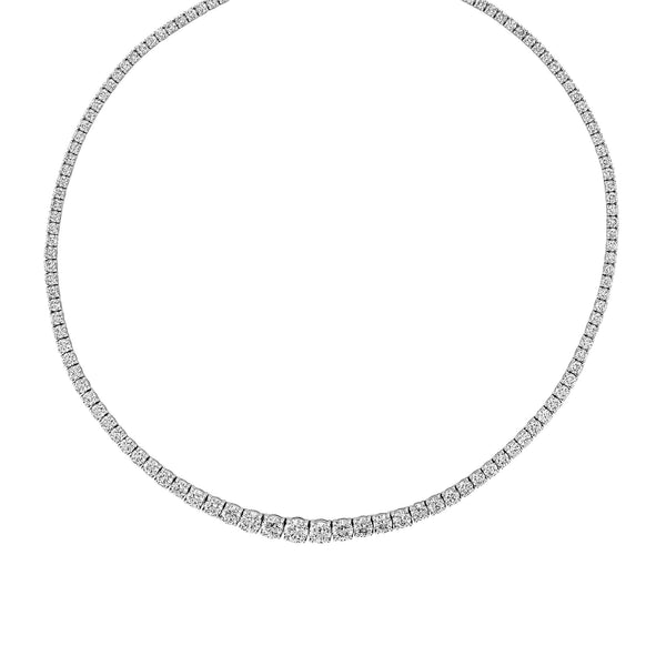 14k White Gold Graduated Diamond Necklace Adler's of New Orleans - Adler's Jewelry of New Orleans