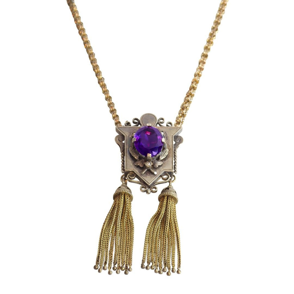 14k Yellow Gold Amethyst Necklace Adler's - Adler's Jewelry of New Orleans