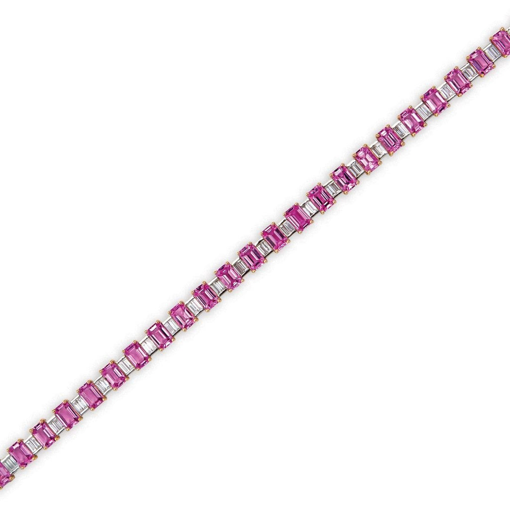 18k Rose & White Gold, Pink Sapphire & Diamond Bracelet Adler's - Adler's Jewelry of New Orleans
