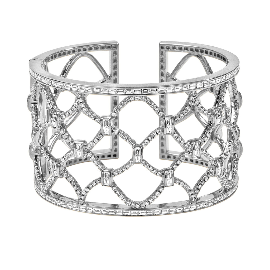 18k White Gold and Diamond Cuff Bracelet Adler's of New Orleans - Adler's Jewelry of New Orleans