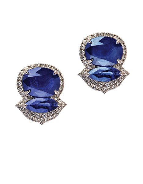 18k White Gold, Sapphire and Diamond Earrings Adler's of New Orleans - Adler's Jewelry of New Orleans