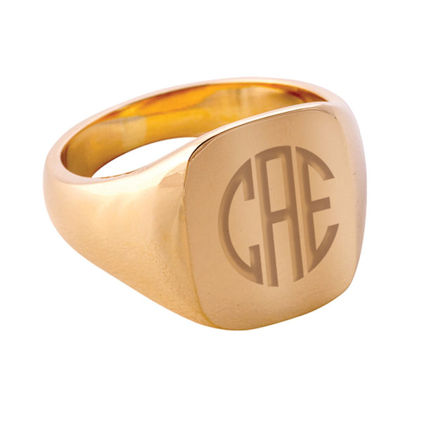 18k Yellow Gold Signet Ring Adler's - Adler's Jewelry of New Orleans