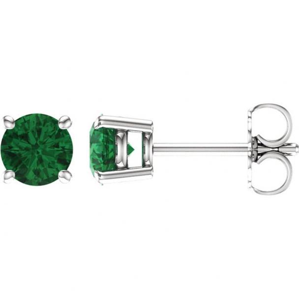 5mm Round Gemstone Studs in 14kt White Gold Adler's - Adler's Jewelry of New Orleans
