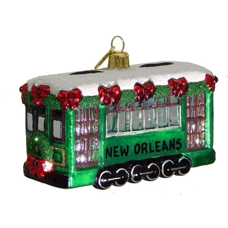Adler's Exclusive St. Charles Christmas Streetcar Ornament Adler's - Adler's Jewelry of New Orleans