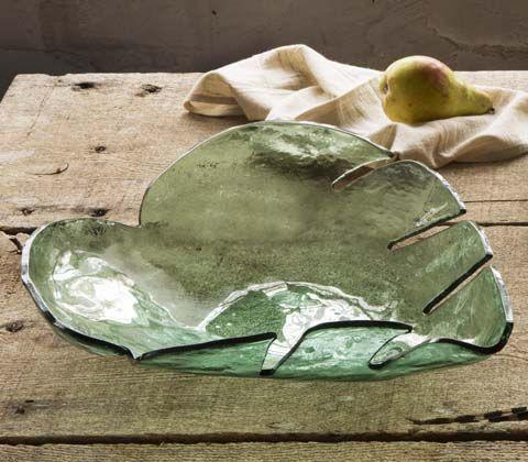 Annieglass Leaves 15 1/2" large palm frond bowl Annieglass - Adler's Jewelry of New Orleans