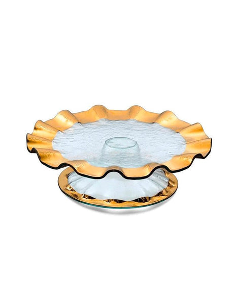 Annieglass Ruffle Cake Plate 14" Annieglass - Adler's Jewelry of New Orleans