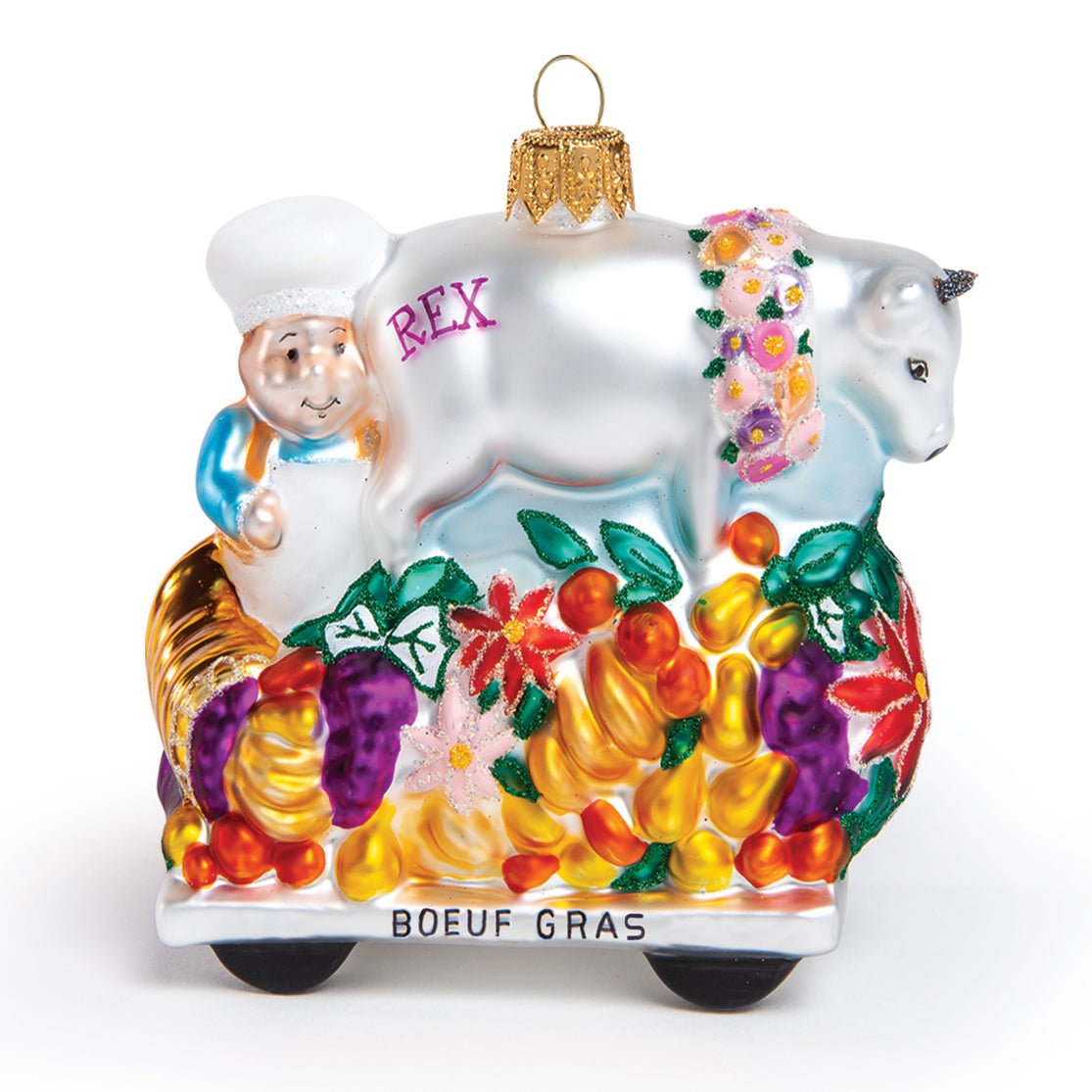 New Orleans Mardi Gras Glass Christmas Ornament