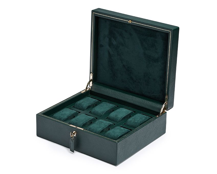 British Racing Green 8-Piece Watch Box WOLF - Adler's Jewelry of New Orleans