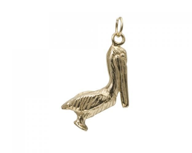 Charming Louisiana 14kt Yellow Gold Pelican Charm Adler's - Adler's Jewelry of New Orleans
