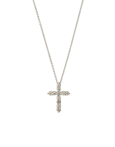 Cross 14k White Gold and Diamond Necklace Adler's of New Orleans - Adler's Jewelry of New Orleans