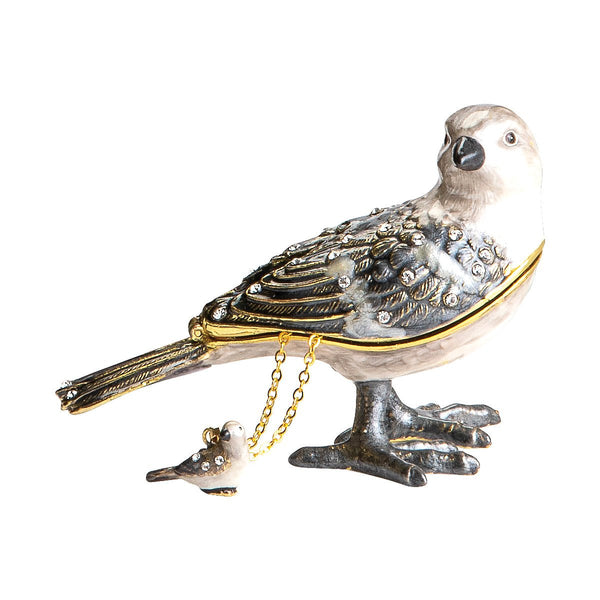 Enamel Mockingbird Box with Necklace Adler's of New Orleans - Adler's Jewelry of New Orleans