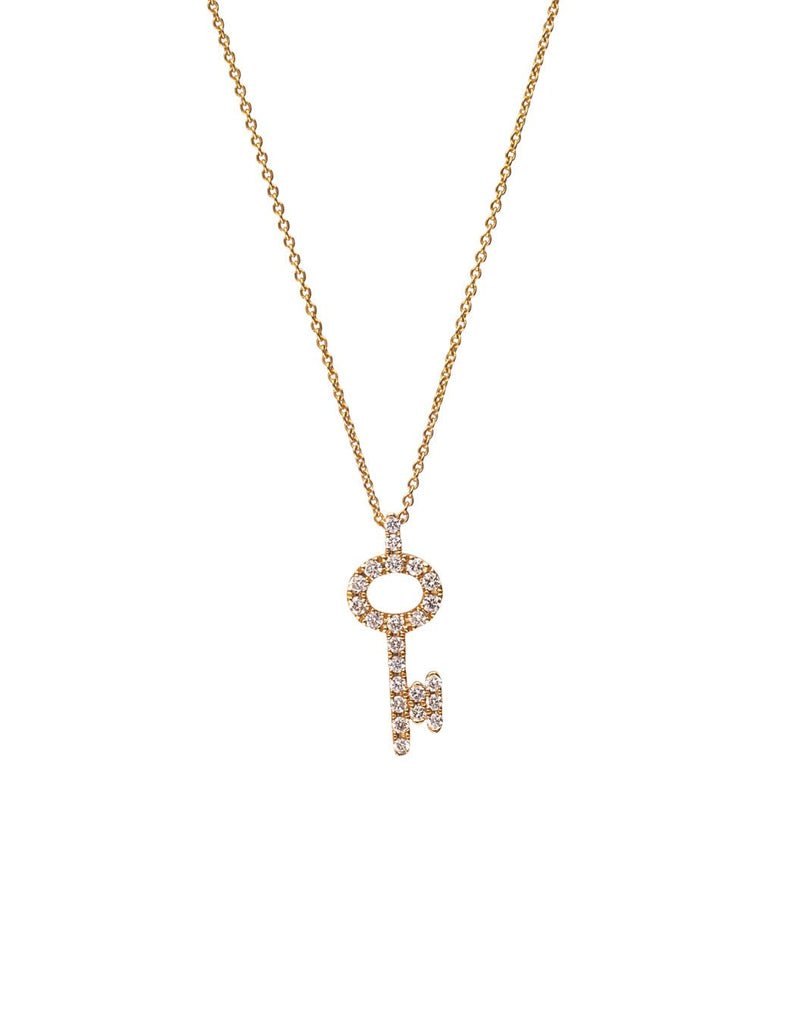 Key 18k Yellow Gold and Diamond Necklace Adler's of New Orleans - Adler's Jewelry of New Orleans