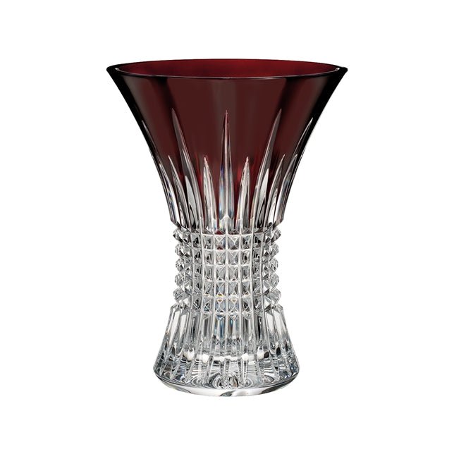 Lismore Diamond Red Vase Waterford - Adler's Jewelry of New Orleans