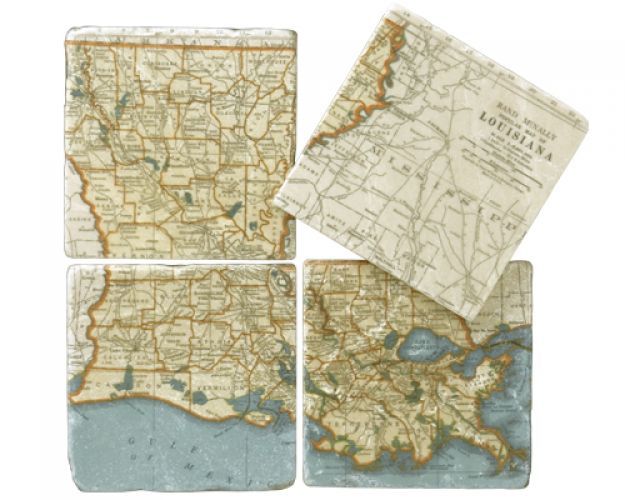 Louisiana Map Coasters screencraft tileworks - Adler's Jewelry of New Orleans