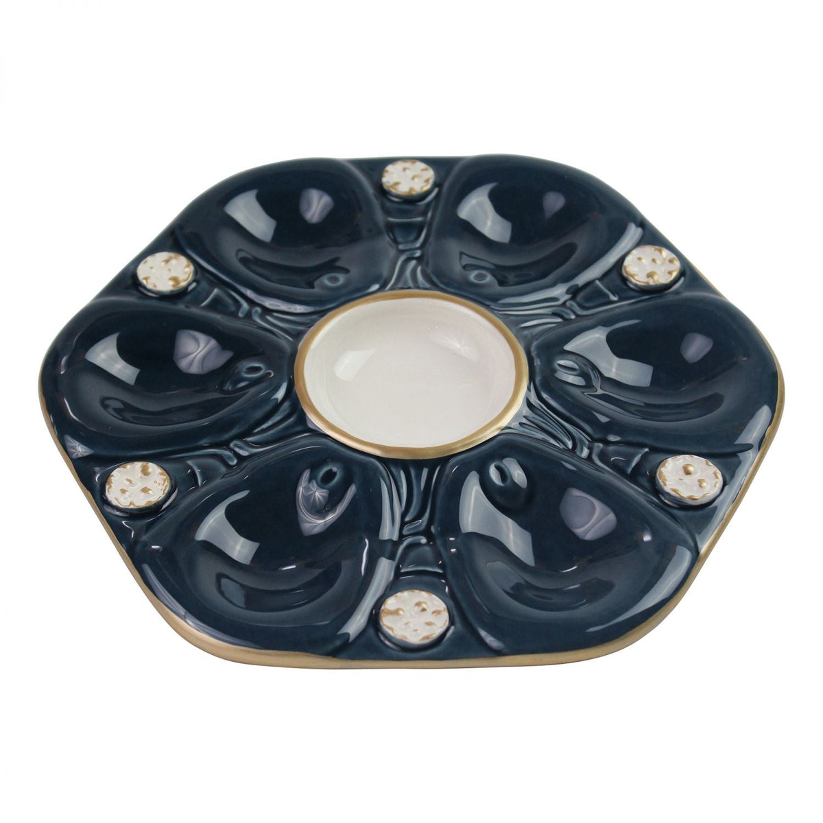 Midnight Blue Oyster Plate by Pamela Sack Adler's of New Orleans