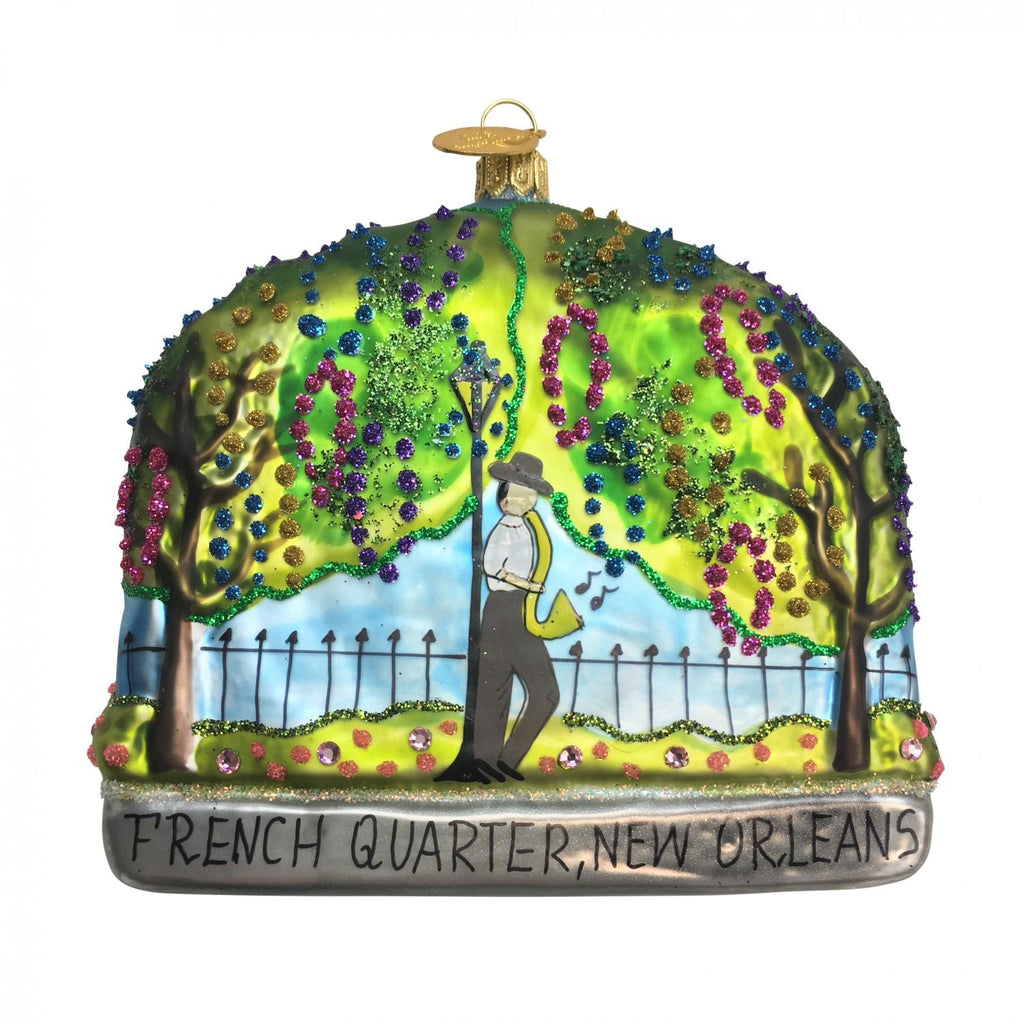 New Orleans French Quarter Glass Ornament Adler's - Adler's Jewelry of New Orleans