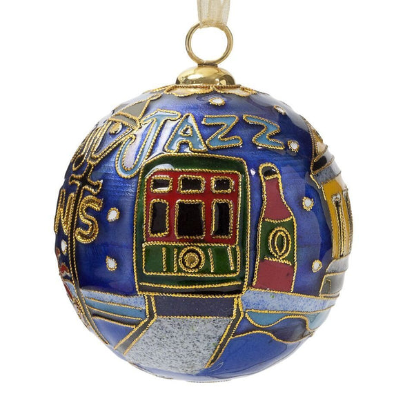NOLA Ball Cloisonné Ornament Kitty Keller - Adler's Jewelry of New Orleans