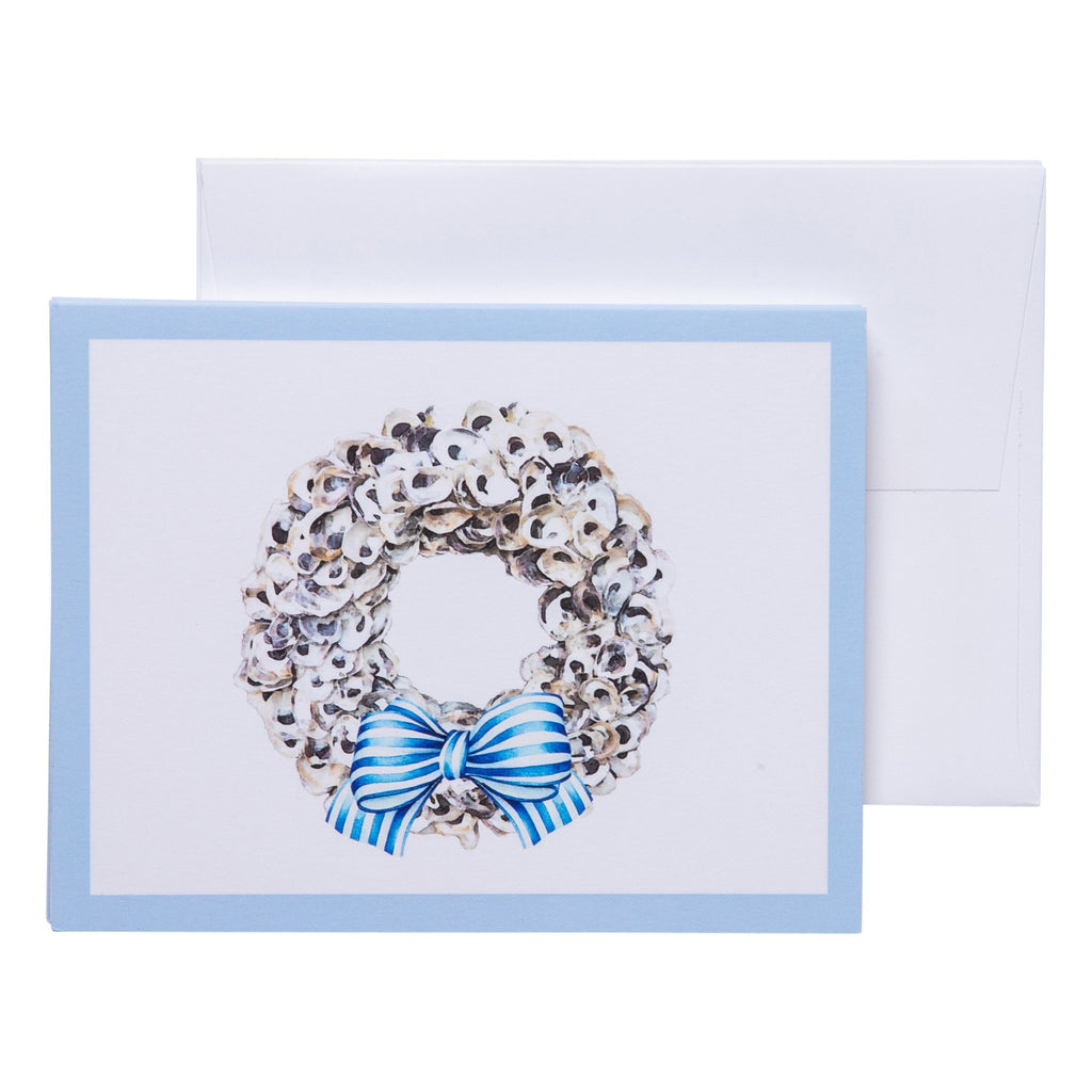 On the Half Shell Oyster Wreath Note Cards Adler's of New Orleans - Adler's Jewelry of New Orleans