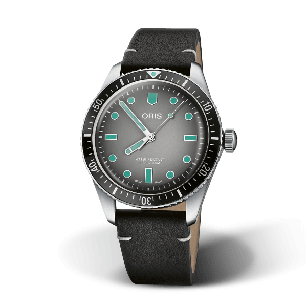 Oris Diver Sixty-Five Glow, Black Leather Strap Oris - Adler's Jewelry of New Orleans
