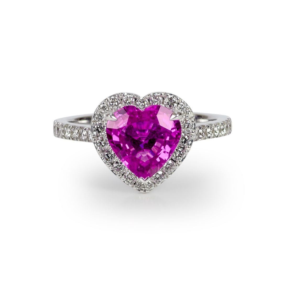 Pink Sapphire Heart Ring | Adler's of New Orleans